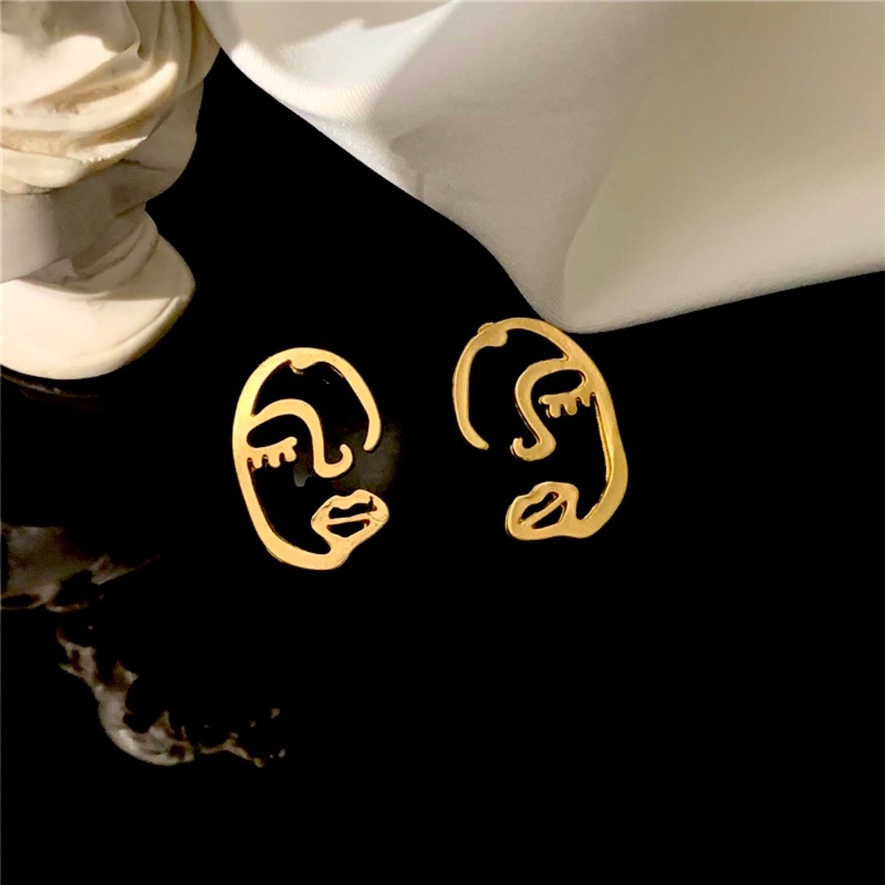 💙Face Art Stud Earrings Sterling Silver - Picture 2 of 11